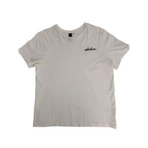 Adidas Mens White Embroidered T-Shirt Medium